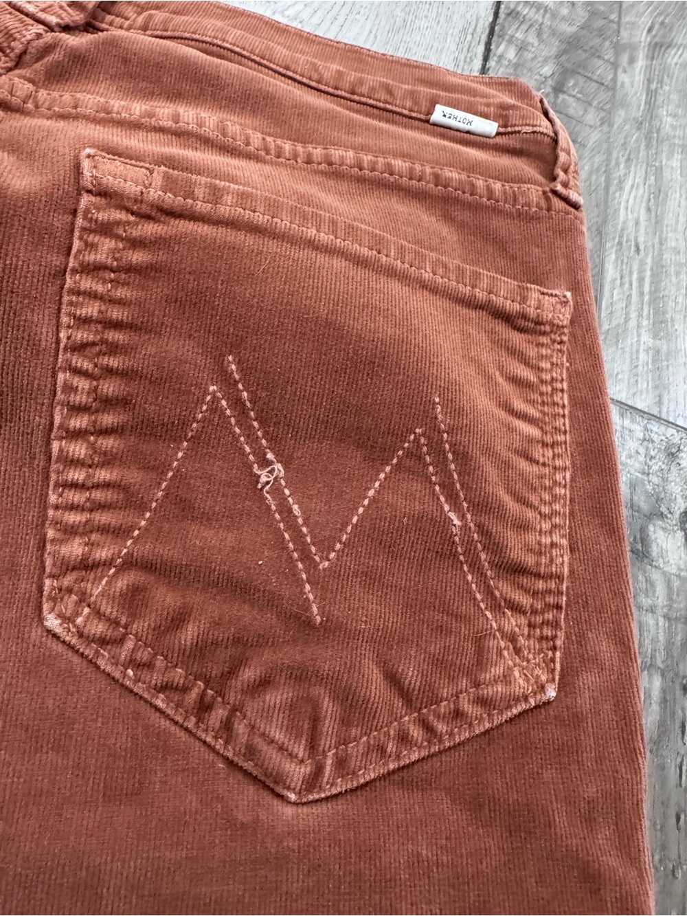 Mother The Mid Rise Dazzler Ankle In Mok Monk Brown Size 27 Corduroy Pants - Picture 5 of 15